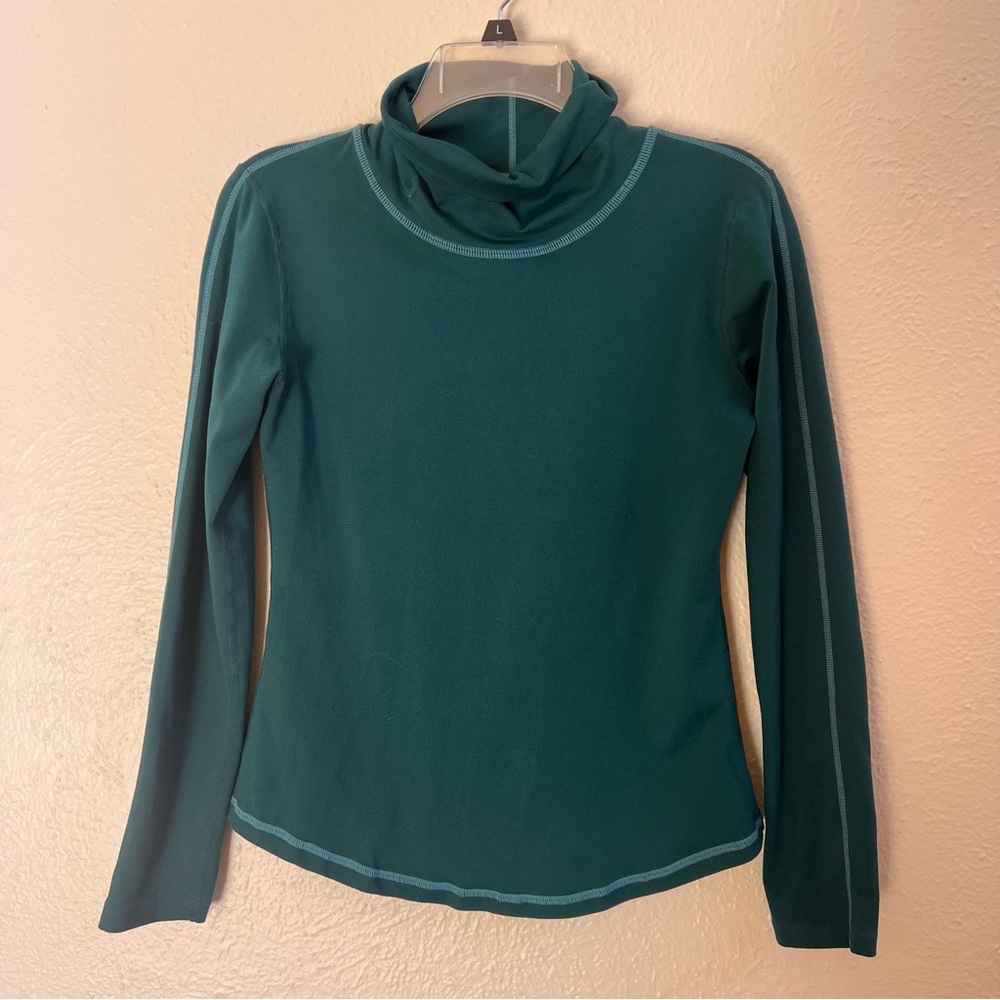 Prana teal green cowl neck athletic T-shirt